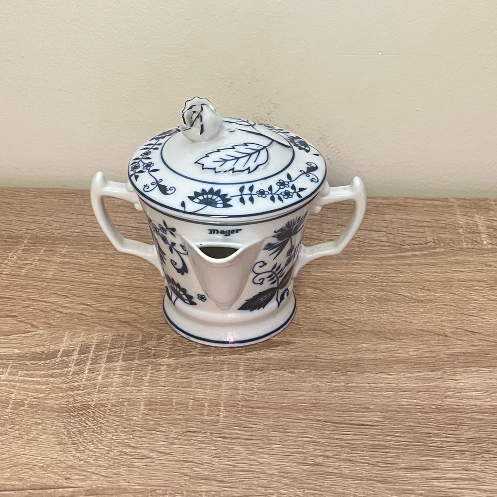 Delft Fett & Mager Blue Onion Porcelain Teapot w/ Lid & Double Spout
